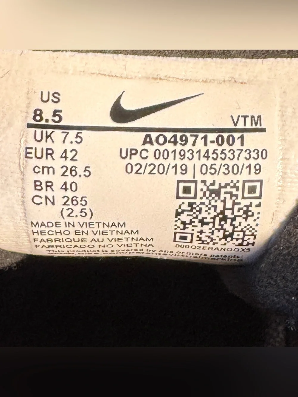 Nike Air Max 270 React 'Op-Art' Shoes AO4971-001 Men’s Size 8.5